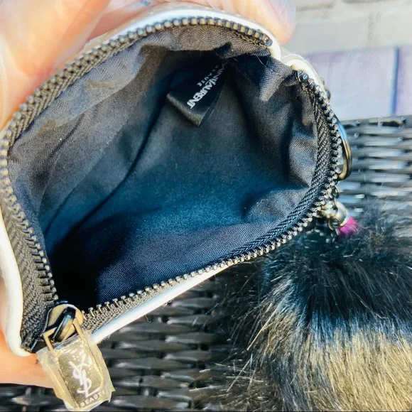 YSL keychain pouch with handmade pom and charms - Picture 8 of 8